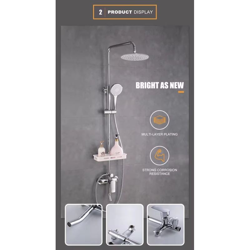 Brass Stainless Steel 3 Function Chrome Shower Sets For Hotel